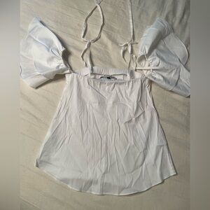 WHBM Tie Flutter Sleeve Top size 2